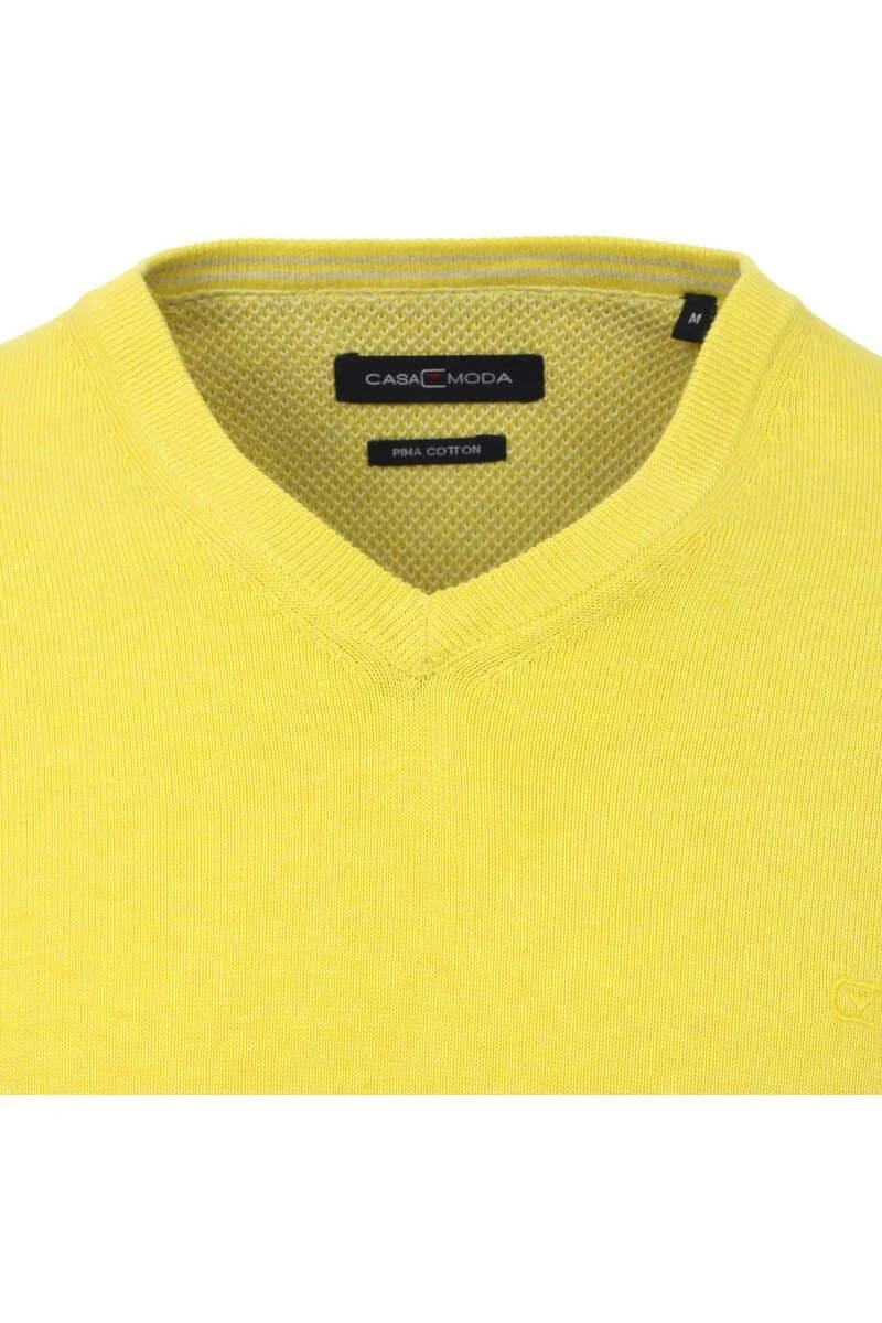 Casa Moda Herren Pullover V-Ausschnitt Gelb 4 Casa Moda Herren Pullover V-Ausschnitt Gelb – Bild 2