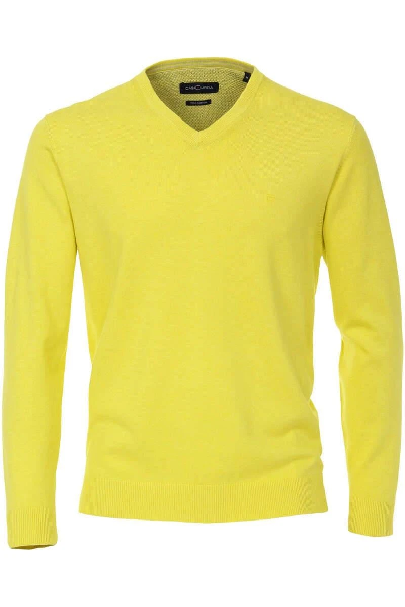 Casa Moda Herren Pullover V-Ausschnitt Gelb 3 Casa Moda Herren Pullover V-Ausschnitt Gelb