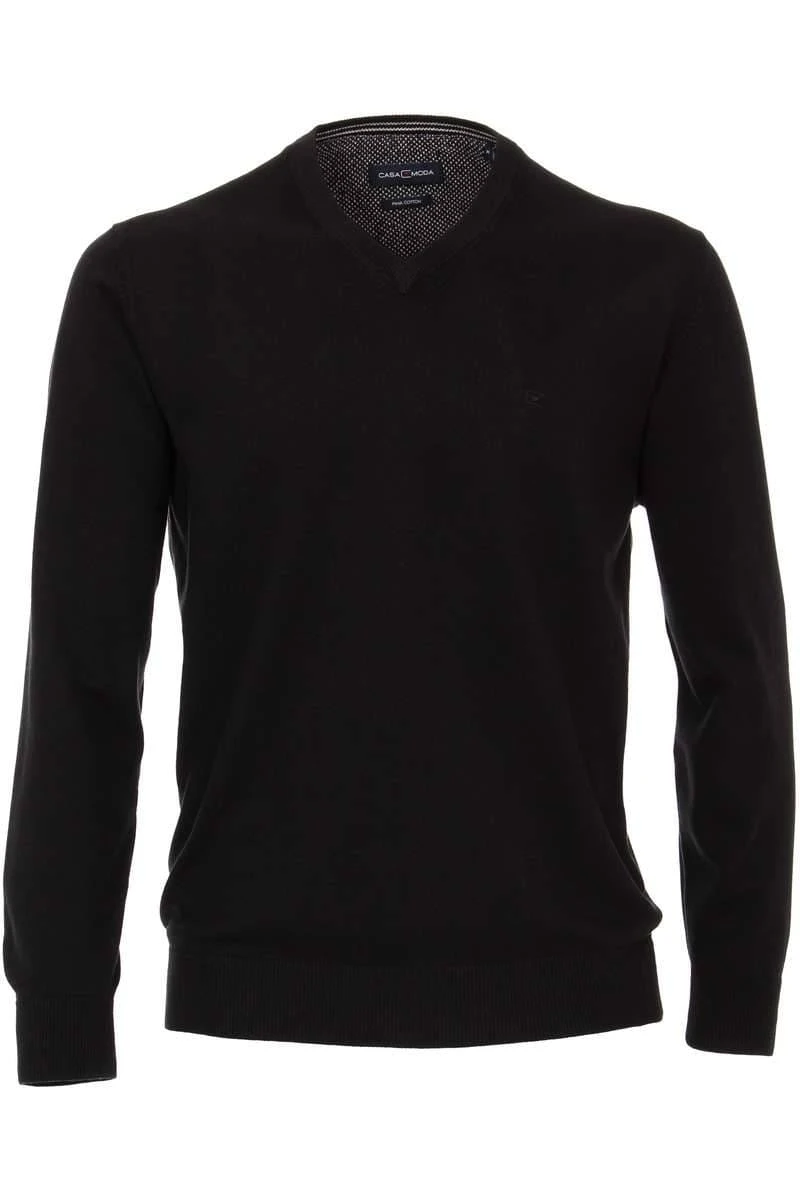 Casa Moda Herren Pullover V-Ausschnitt Schwarz 3 Casa Moda Herren Pullover V-Ausschnitt Schwarz