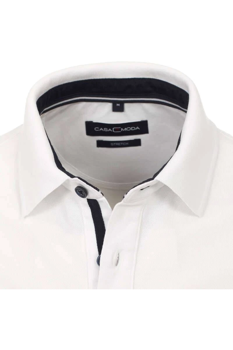 Casa Moda Casual Fit Poloshirt Weiss, Einfarbig 4 Casa Moda Casual Fit Poloshirt Weiss, Einfarbig – Bild 2