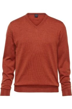 OLYMP Herren Pullover V-Ausschnitt Rost