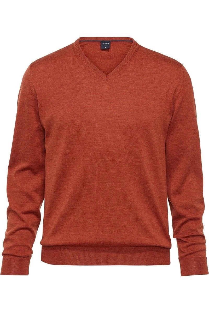 OLYMP Herren Pullover V-Ausschnitt Rost 3 OLYMP Herren Pullover V-Ausschnitt Rost
