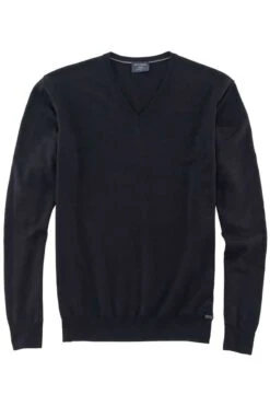 OLYMP Herren Pullover V-Ausschnitt Schwarz