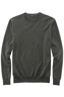 OLYMP Casual Modern Fit Herren Pullover Rundhals Oliv