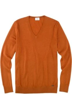OLYMP Level Five Casual Body Fit Herren Pullover V-Ausschnitt Mango