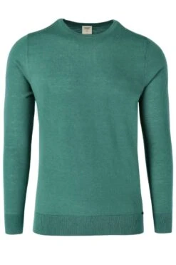 OLYMP Level Five Body Fit Herren StrickpulloverRundhals Grün