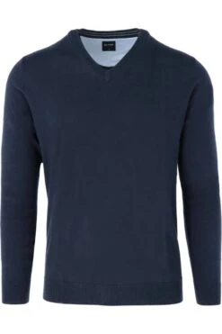 OLYMP Herren Pullover V-Ausschnitt Nachtblau