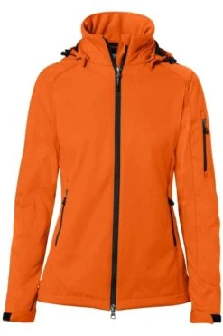HAKRO 248 Regular Fit Damen SoftshelljackeKapuze (abnehmbar) Orange