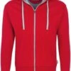 HAKRO Comfort Fit Sweatjacke Mit KapuzeZip Rot/silber