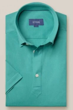 ETON Slim Fit Poloshirt Jade, Einfarbig