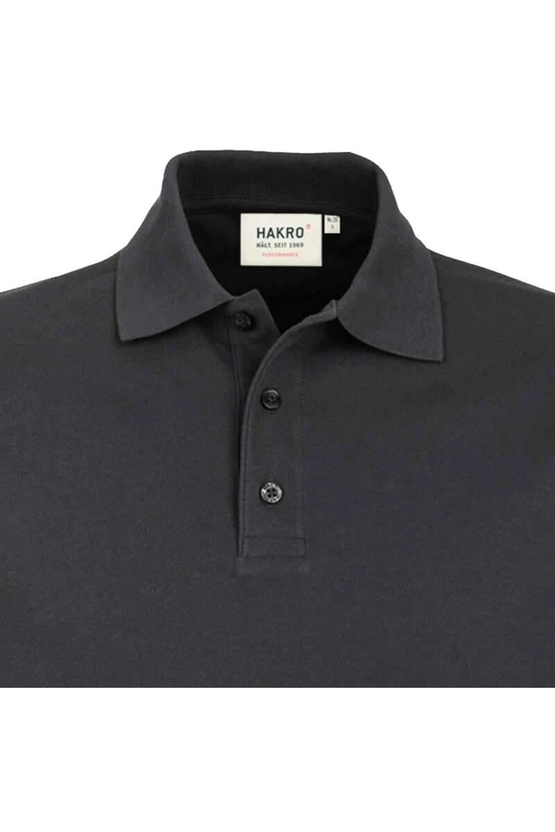 HAKRO 815 Comfort Fit Longsleeve Poloshirt Karbongrau, Einfarbig 4 HAKRO 815 Comfort Fit Longsleeve Poloshirt Karbongrau, Einfarbig – Bild 2