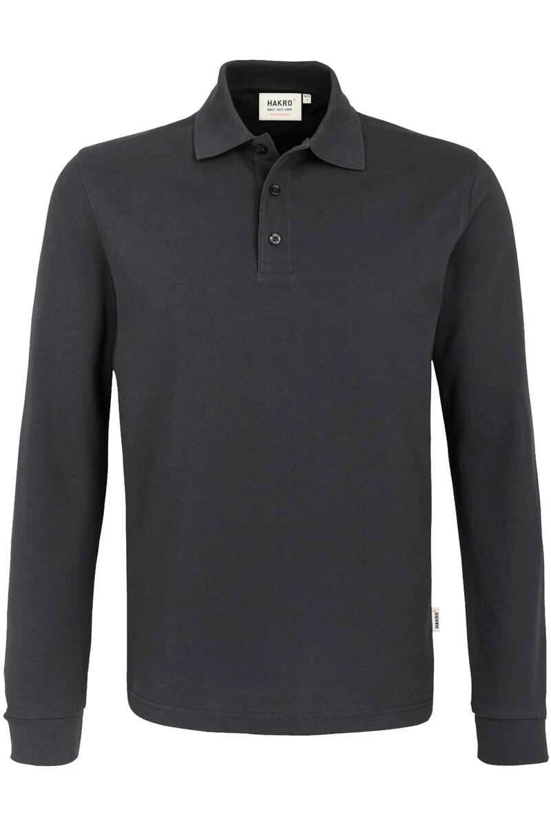HAKRO 815 Comfort Fit Longsleeve Poloshirt Karbongrau, Einfarbig 3 HAKRO 815 Comfort Fit Longsleeve Poloshirt Karbongrau, Einfarbig