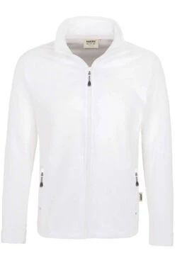 HAKRO 840 Regular Fit Herren Fleecejacke Zip Weiss