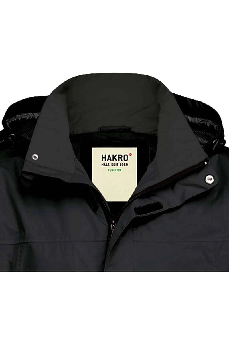HAKRO 862 Regular Fit RegenjackeKapuze Schwarz 4 HAKRO 862 Regular Fit RegenjackeKapuze Schwarz – Bild 2