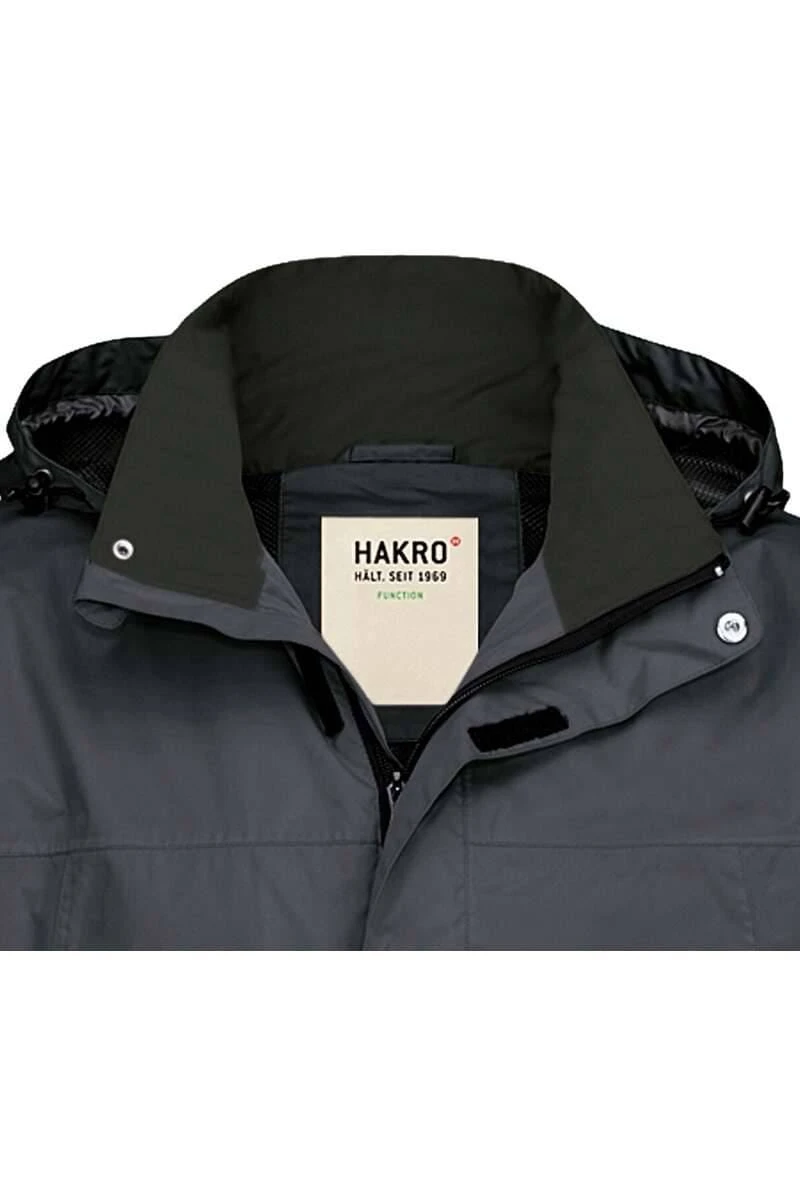 HAKRO 862 Regular Fit RegenjackeKapuze Anthrazit 4 HAKRO 862 Regular Fit RegenjackeKapuze Anthrazit – Bild 2