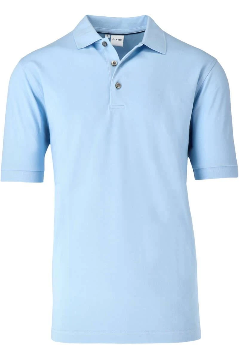 OLYMP Modern Fit Poloshirt Hellblau, Einfarbig 3 OLYMP Modern Fit Poloshirt Hellblau, Einfarbig