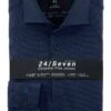 OLYMP Luxor Modern Fit Longsleeve Poloshirt Marine, Gemustert