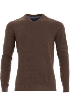 Marvelis Herren Pullover V-Ausschnitt Braun