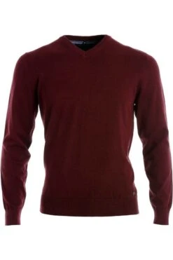 Marvelis Modern Fit Herren Pullover V-Ausschnitt Bordeaux