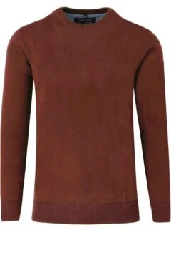 Marvelis Casual Modern Fit Herren Pullover V-Ausschnitt Rotbraun