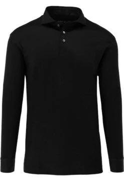 Van Laack Meisterwerk Slim Fit Longsleeve Poloshirt Schwarz, Einfarbig -Pullover Geschäft 20 1726 UC 180031 099 8 800 1200x1200