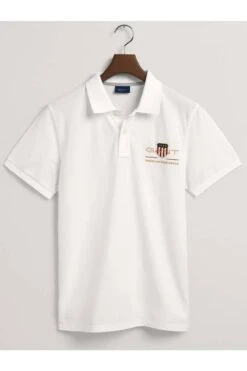 GANT Regular Fit Poloshirt Weiss, Einfarbig