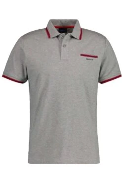 GANT Regular Fit Poloshirt Hellgrau, Einfarbig