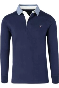 GANT Regular Fit Herren Pullover Twillkragen Nachtblau