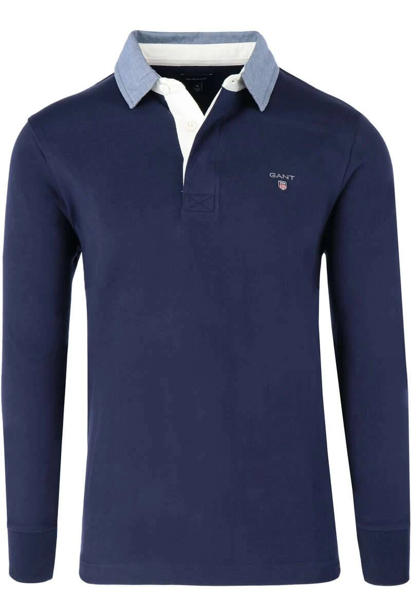 GANT Regular Fit Herren Pullover Twillkragen Nachtblau 3 GANT Regular Fit Herren Pullover Twillkragen Nachtblau