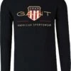 GANT Regular Fit Herren Pullover Rundhals Schwarz