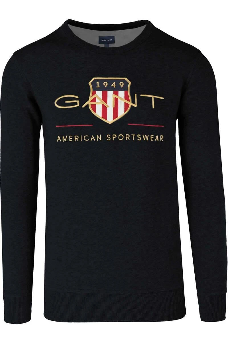 GANT Regular Fit Herren Pullover Rundhals Schwarz 3 GANT Regular Fit Herren Pullover Rundhals Schwarz