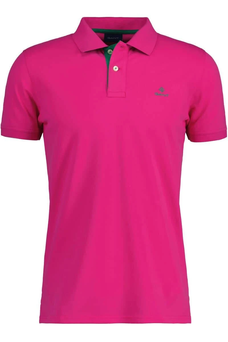 GANT Regular Fit Poloshirt Hyper Pink, Einfarbig 3 GANT Regular Fit Poloshirt Hyper Pink, Einfarbig