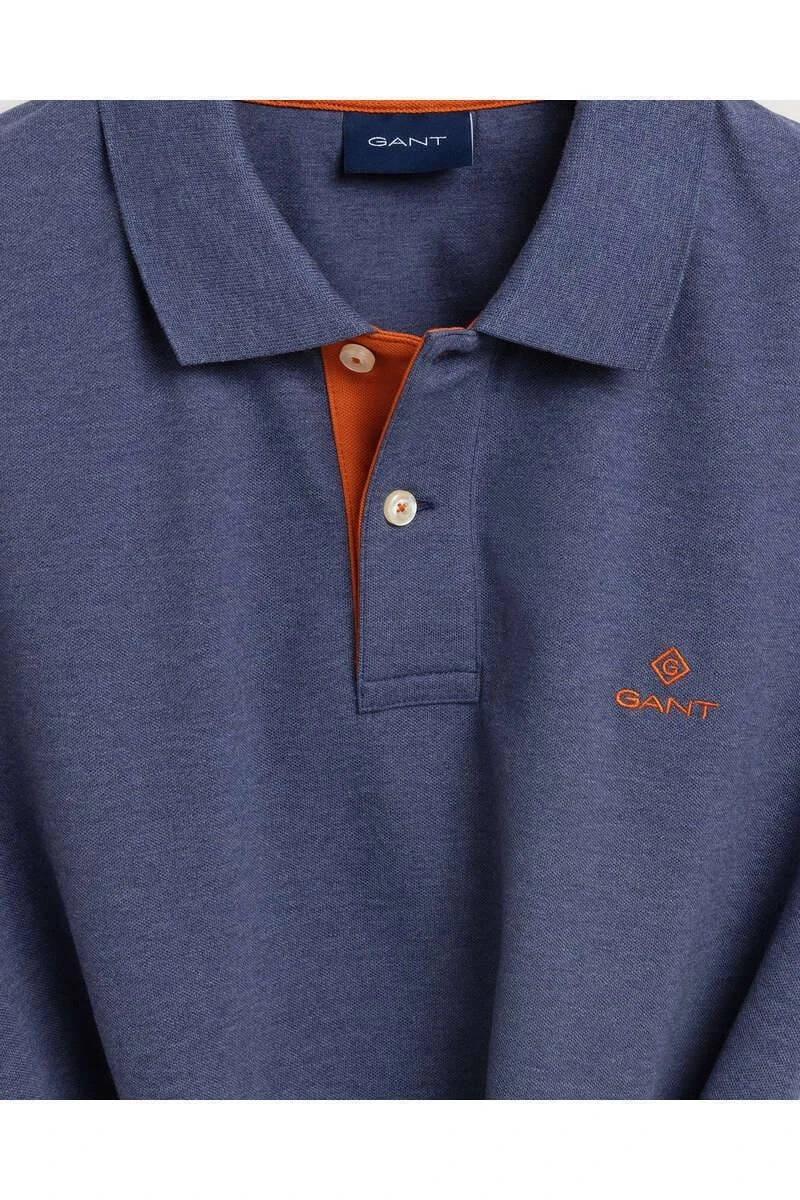 GANT Regular Fit Poloshirt Blau, Melange 4 GANT Regular Fit Poloshirt Blau, Melange – Bild 2