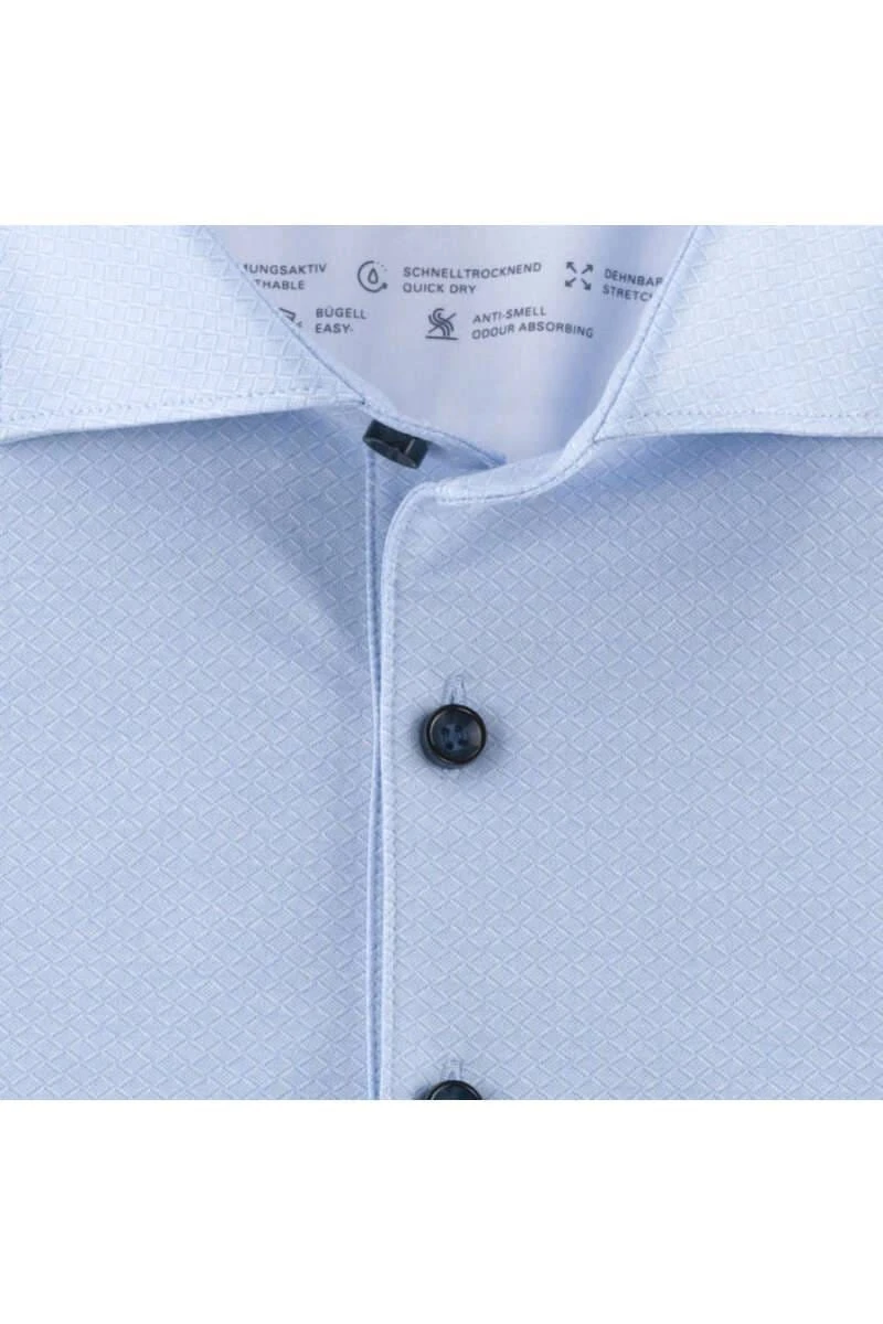 OLYMP Level Five 24/Seven Body Fit Longsleeve Poloshirt Bleu, Gemustert 6 OLYMP Level Five 24/Seven Body Fit Longsleeve Poloshirt Bleu, Gemustert – Bild 4