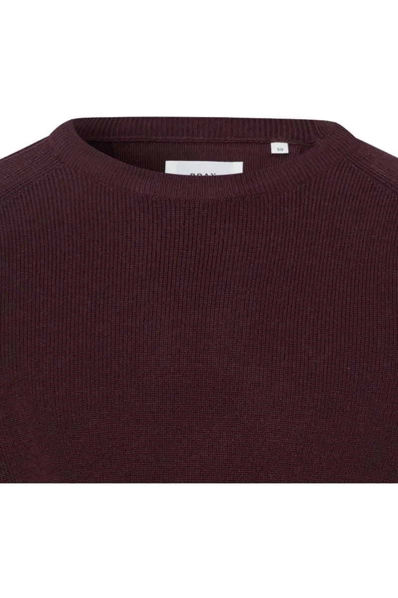 Brax Modern Fit Herren Pullover Rundhals Dunkelrot 4 Brax Modern Fit Herren Pullover Rundhals Dunkelrot – Bild 2