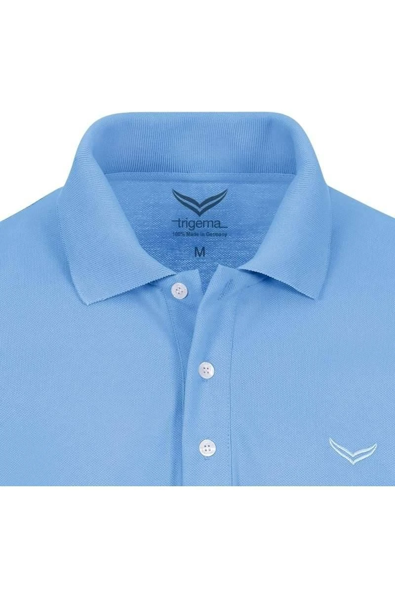 TRIGEMA Comfort Fit Poloshirt Hellblau, Einfarbig 4 TRIGEMA Comfort Fit Poloshirt Hellblau, Einfarbig – Bild 2