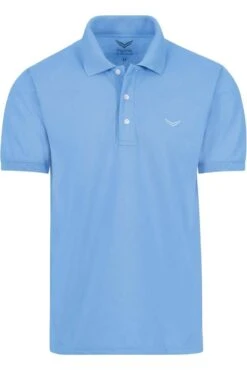 TRIGEMA Comfort Fit Poloshirt Hellblau, Einfarbig