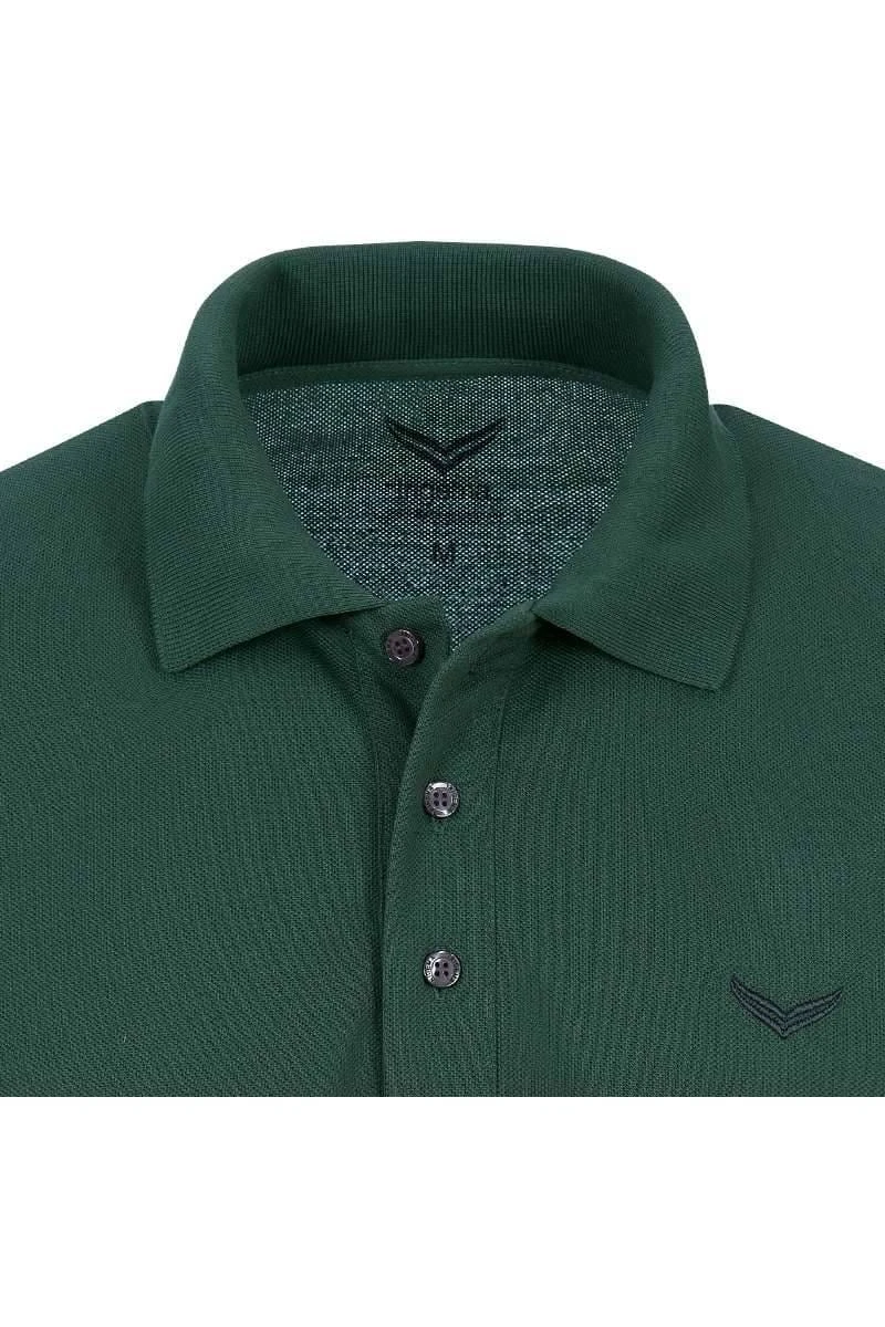 TRIGEMA Comfort Fit Poloshirt Dunkelgrün, Einfarbig 4 TRIGEMA Comfort Fit Poloshirt Dunkelgrün, Einfarbig – Bild 2