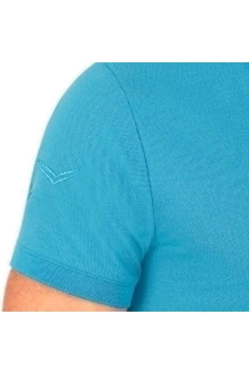 TRIGEMA Slim Fit Poloshirt Azur, Einfarbig 3 TRIGEMA Slim Fit Poloshirt Azur, Einfarbig – Bild 2
