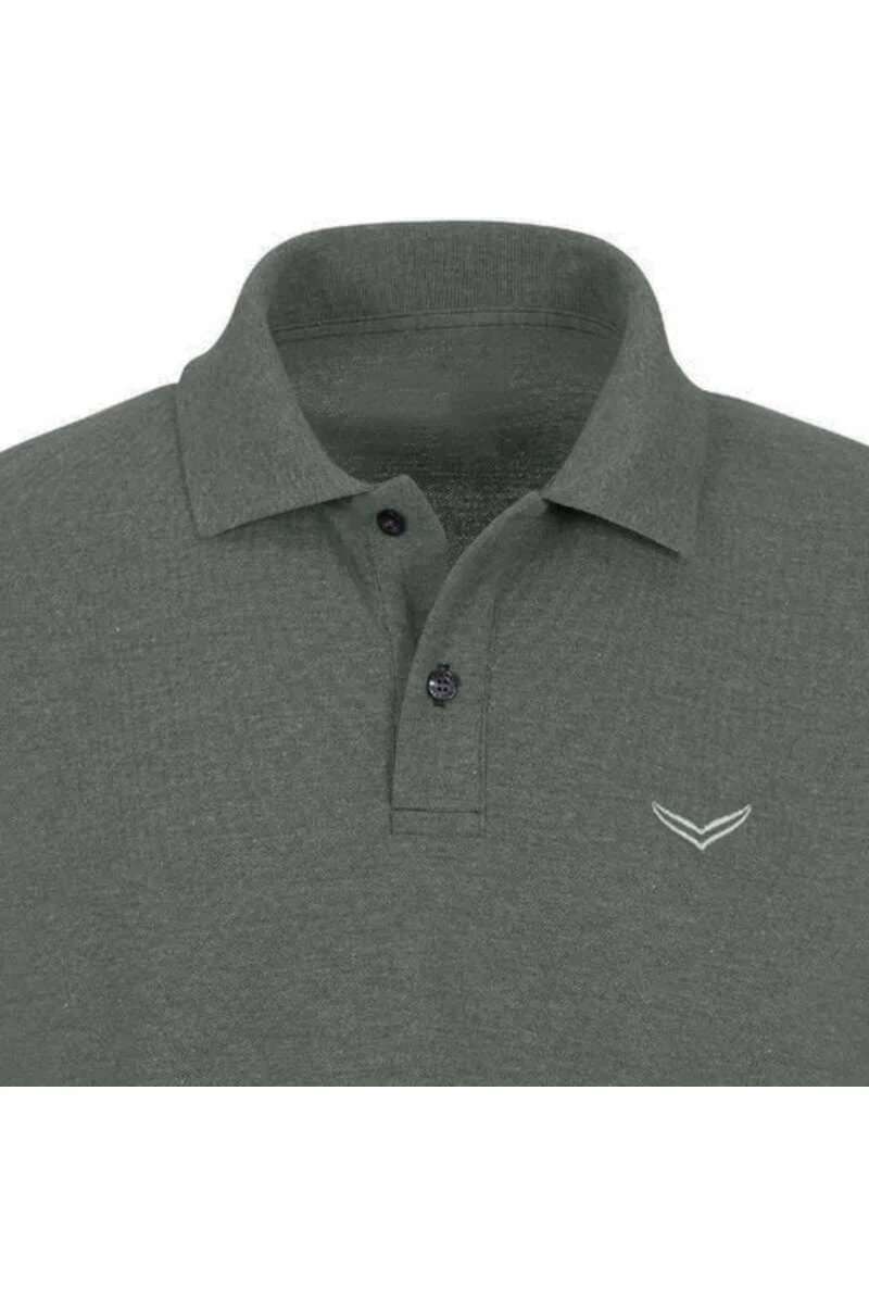 TRIGEMA Comfort Fit Poloshirt Oliv, Einfarbig 4 TRIGEMA Comfort Fit Poloshirt Oliv, Einfarbig – Bild 2