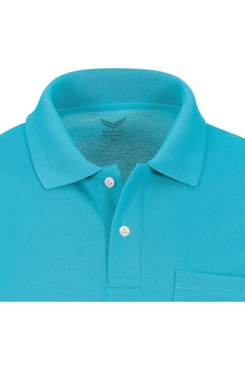 TRIGEMA Comfort Fit Poloshirt Türkis, Einfarbig 4 TRIGEMA Comfort Fit Poloshirt Türkis, Einfarbig – Bild 2
