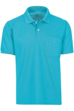 TRIGEMA Comfort Fit Poloshirt Türkis, Einfarbig