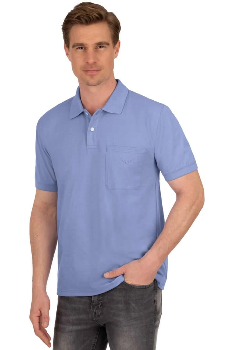 TRIGEMA Comfort Fit Poloshirt Lavendel, Melange 4 TRIGEMA Comfort Fit Poloshirt Lavendel, Melange – Bild 2