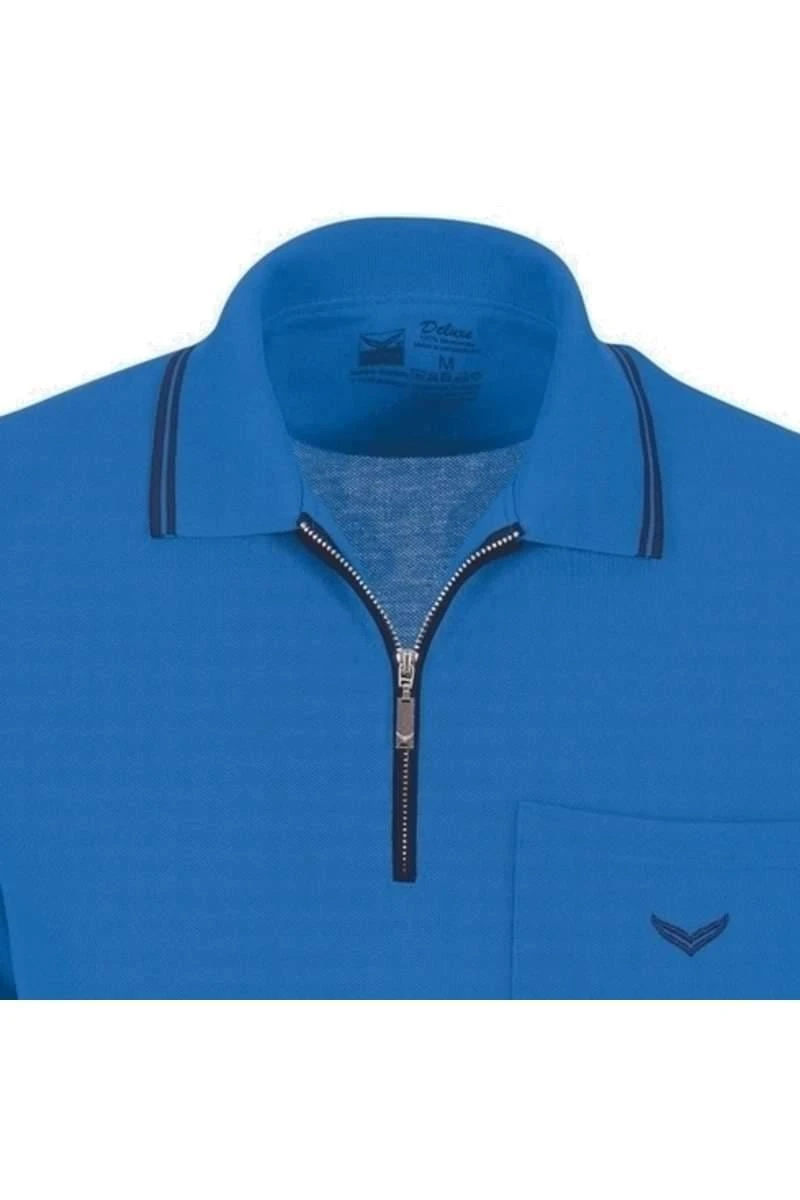 TRIGEMA Comfort Fit Poloshirt Blau, Einfarbig 4 TRIGEMA Comfort Fit Poloshirt Blau, Einfarbig – Bild 2