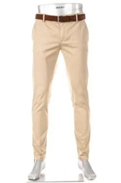 Alberto JUMP Slim Fit Herren Stoffhose Beige,Einfarbig