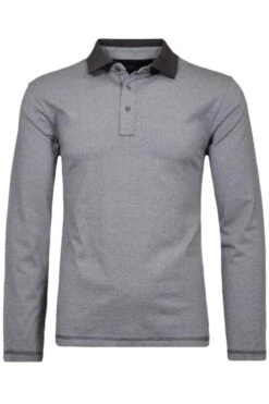 RAGMAN Regular Fit Poloshirt Anthrazit, Feinstreifen