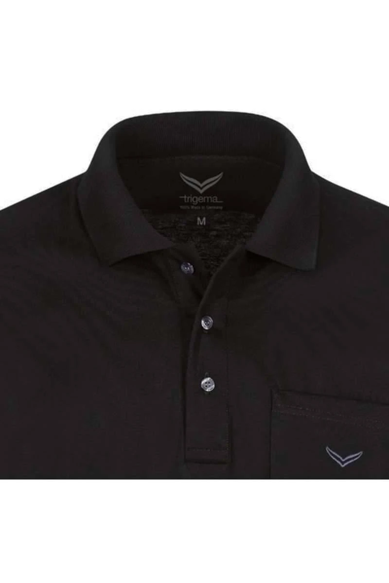 TRIGEMA Comfort Fit Poloshirt Schwarz, Einfarbig 4 TRIGEMA Comfort Fit Poloshirt Schwarz, Einfarbig – Bild 2