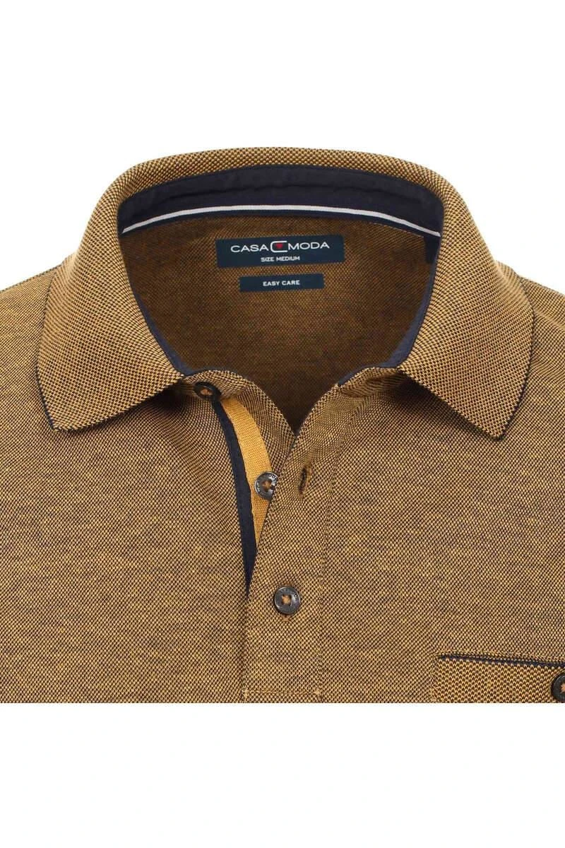 Casa Moda Casual Casual Fit Longsleeve Poloshirt Gelb, Gemustert 4 Casa Moda Casual Casual Fit Longsleeve Poloshirt Gelb, Gemustert – Bild 2
