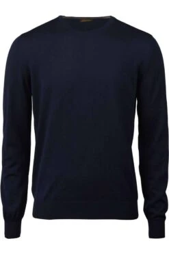 Stenströms Fitted Body Herren Pullover Rundhals Navy