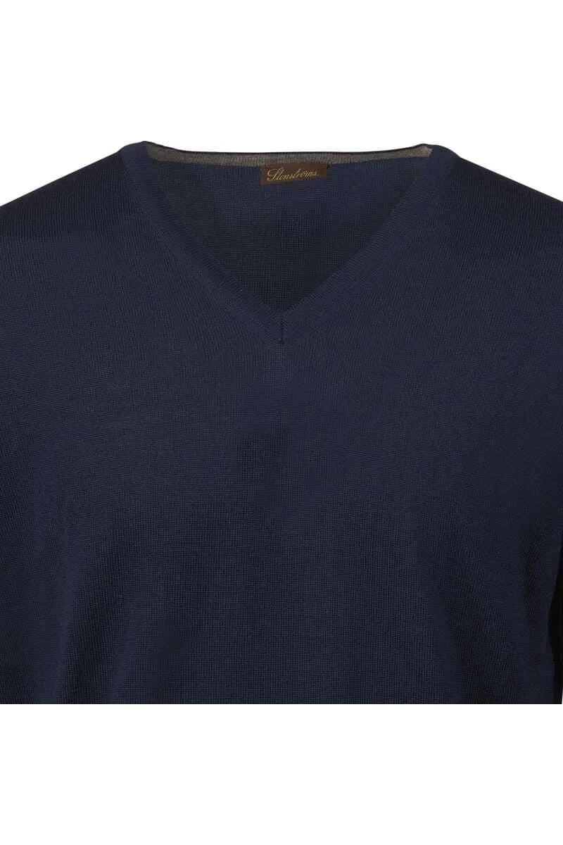 Stenströms Fitted Body Herren Pullover V-Ausschnitt Navy 5 Stenströms Fitted Body Herren Pullover V-Ausschnitt Navy – Bild 3